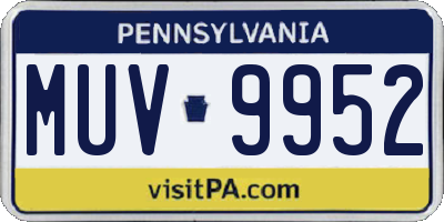 PA license plate MUV9952
