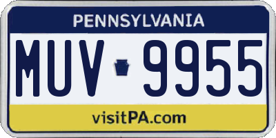 PA license plate MUV9955