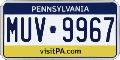 PA license plate MUV9967
