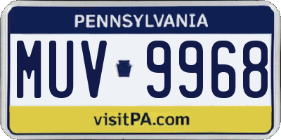 PA license plate MUV9968