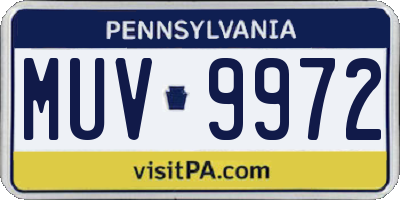 PA license plate MUV9972