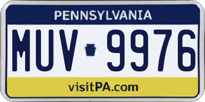PA license plate MUV9976
