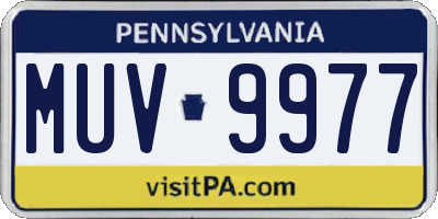 PA license plate MUV9977