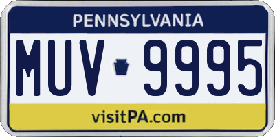 PA license plate MUV9995