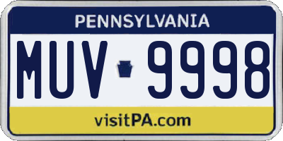 PA license plate MUV9998