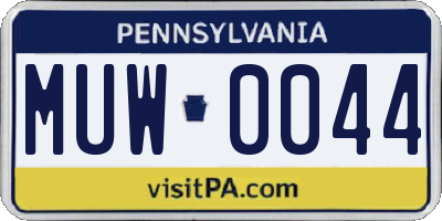 PA license plate MUW0044
