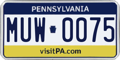 PA license plate MUW0075