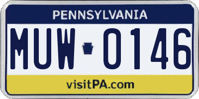 PA license plate MUW0146