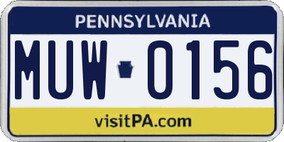 PA license plate MUW0156
