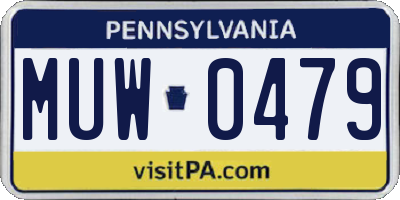 PA license plate MUW0479