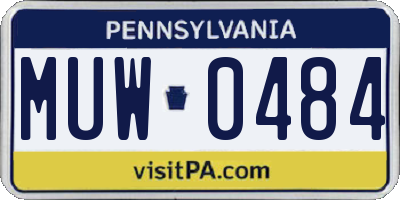 PA license plate MUW0484