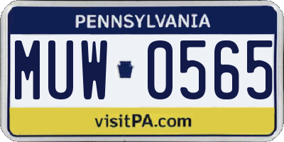 PA license plate MUW0565