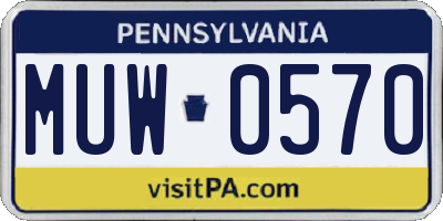 PA license plate MUW0570