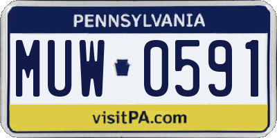 PA license plate MUW0591