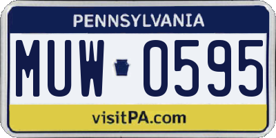 PA license plate MUW0595