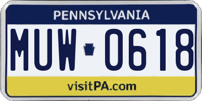 PA license plate MUW0618