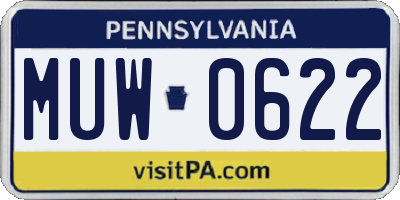 PA license plate MUW0622