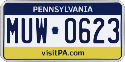 PA license plate MUW0623