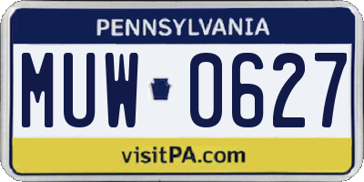 PA license plate MUW0627