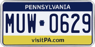 PA license plate MUW0629