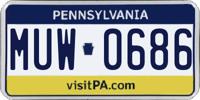 PA license plate MUW0686