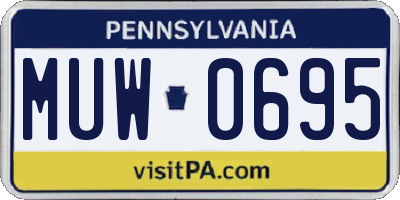 PA license plate MUW0695