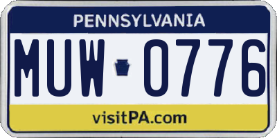 PA license plate MUW0776