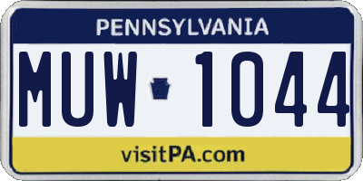 PA license plate MUW1044
