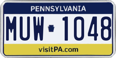 PA license plate MUW1048