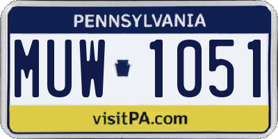 PA license plate MUW1051