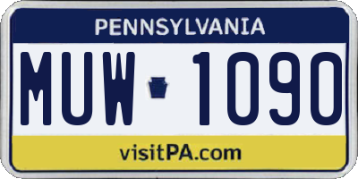 PA license plate MUW1090