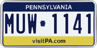 PA license plate MUW1141