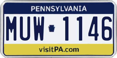 PA license plate MUW1146