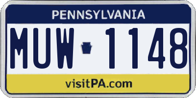 PA license plate MUW1148