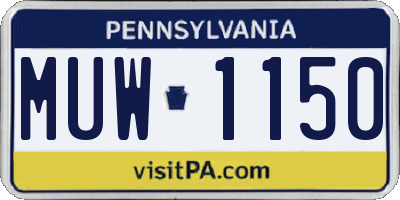 PA license plate MUW1150