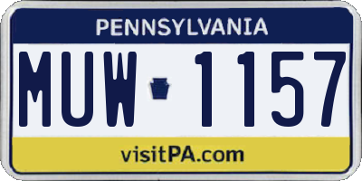 PA license plate MUW1157