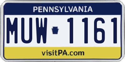 PA license plate MUW1161