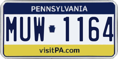 PA license plate MUW1164