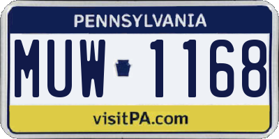 PA license plate MUW1168