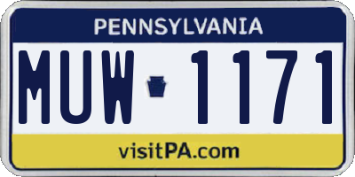 PA license plate MUW1171