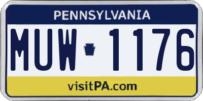 PA license plate MUW1176