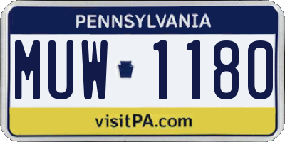 PA license plate MUW1180