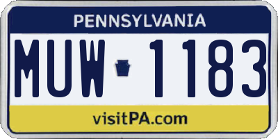 PA license plate MUW1183