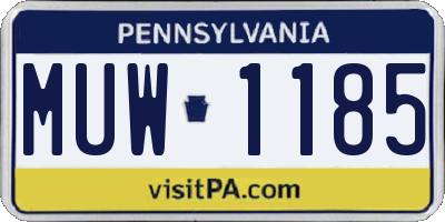 PA license plate MUW1185