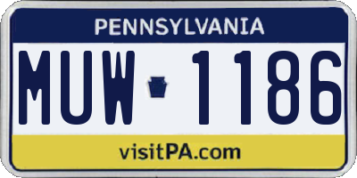 PA license plate MUW1186