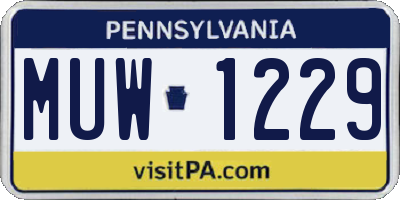 PA license plate MUW1229