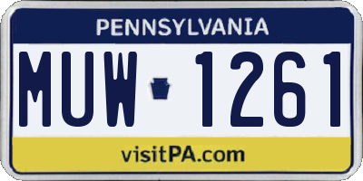 PA license plate MUW1261