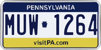 PA license plate MUW1264