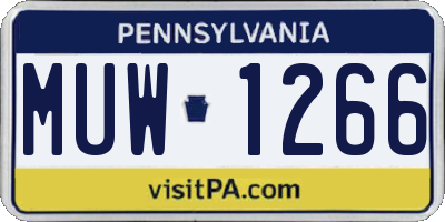 PA license plate MUW1266