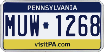 PA license plate MUW1268